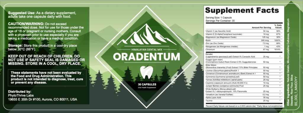 Oradentum Ingredients